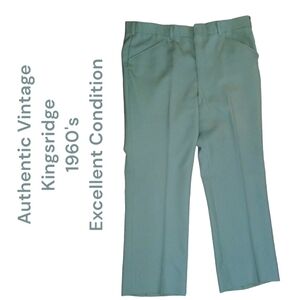 VINTAGE 60's Double Knit Pants Kingsridge Size 38" Sage Green